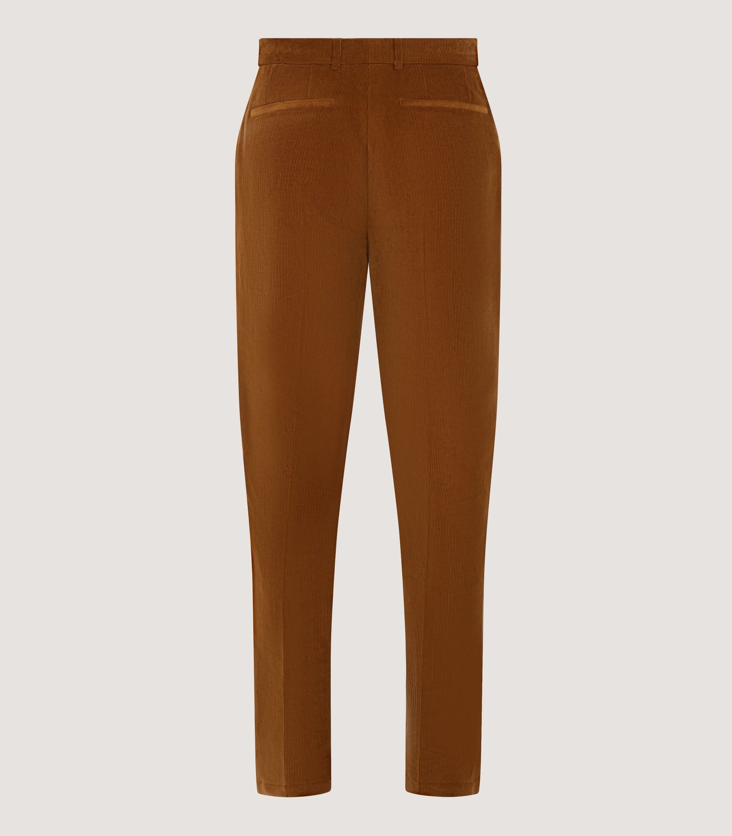 Men's Flat Front Corduroy Trousers in Walnut