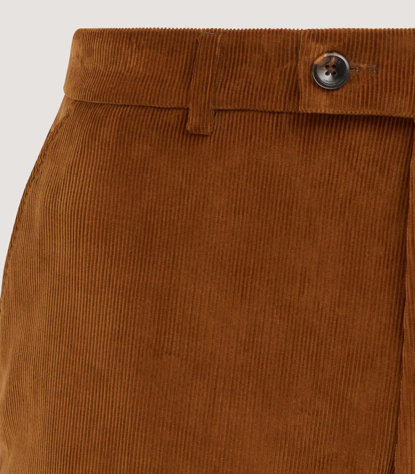 Men's Flat Front Corduroy Trousers in Walnut