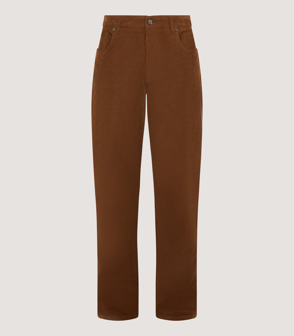 Men's Five Pocket Corduroy Trousers in Walnut