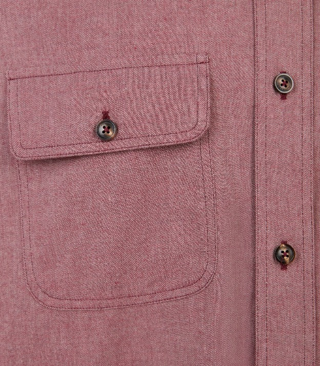 Men's Cotton Double Pocket Shirt in Audley Red