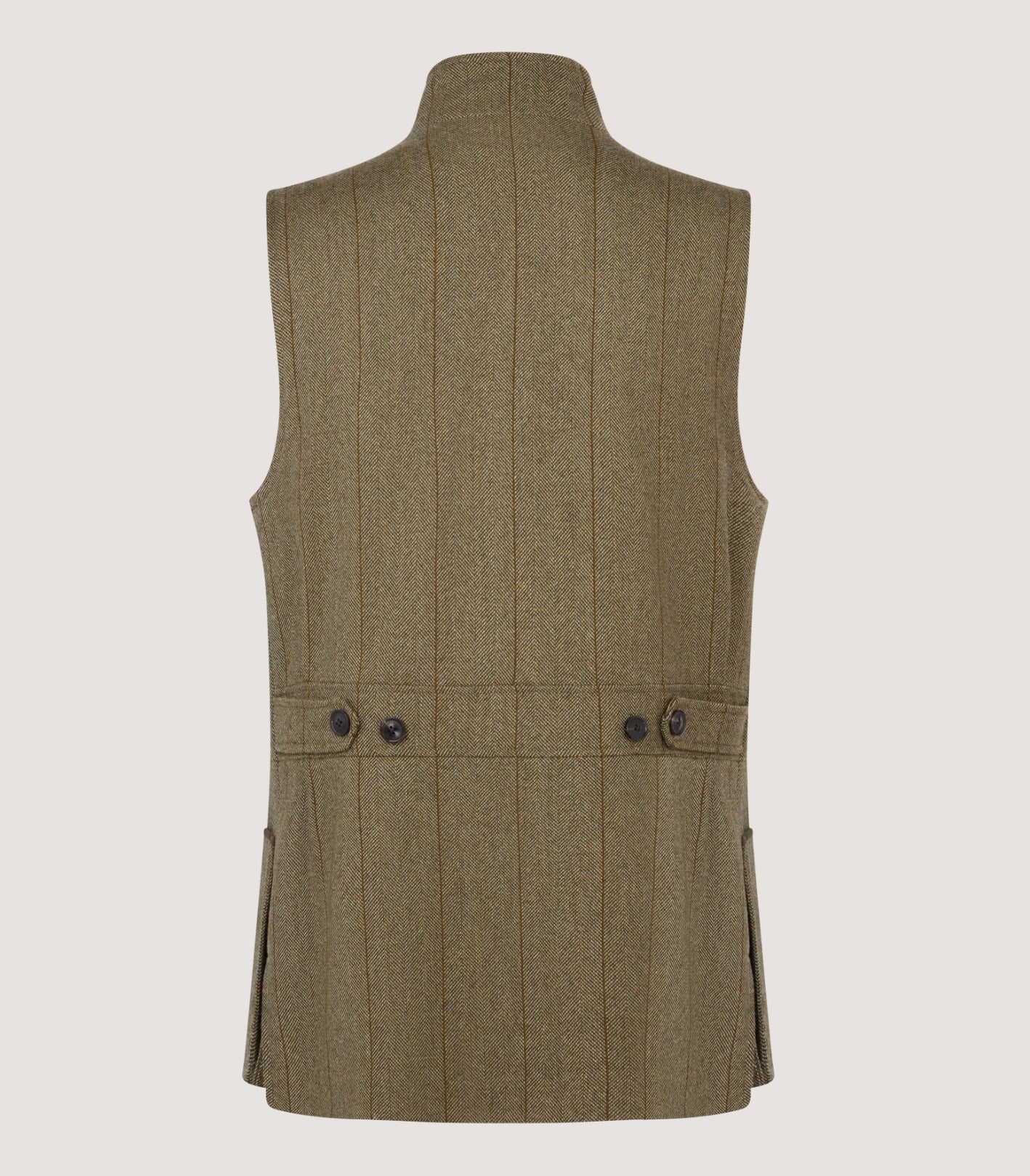Men's Tweed High Collar Shooting Vest in Cairn Tweed