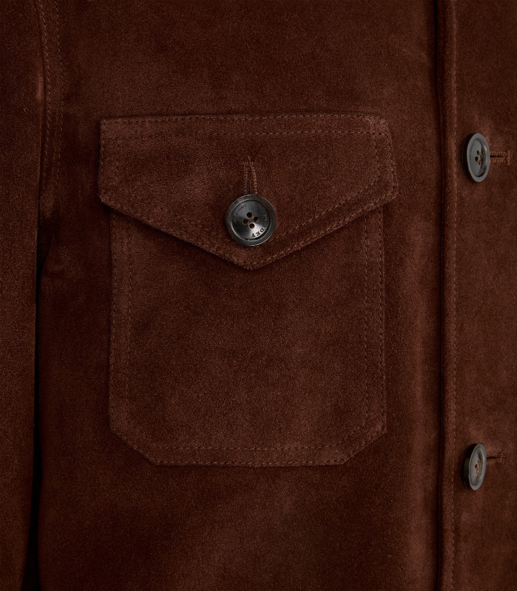 Men's Suede Lyall Jacket in Coffee