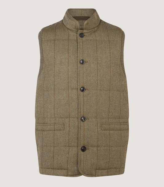 Men's Clarges Knit and Fabric Hybrid Gilet in Cairn Tweed