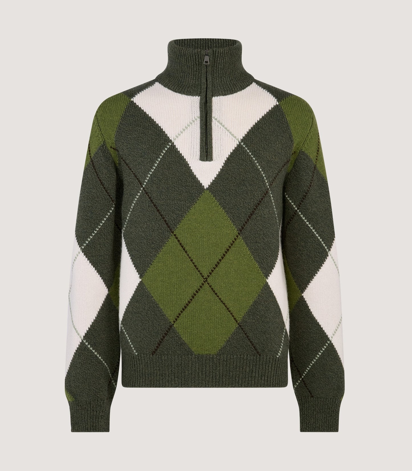 Men's Strathmore Argyle Quarter Zip Sweater in Loden