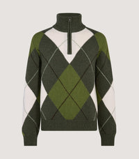 Men's Strathmore Argyle Quarter Zip Sweater in Loden