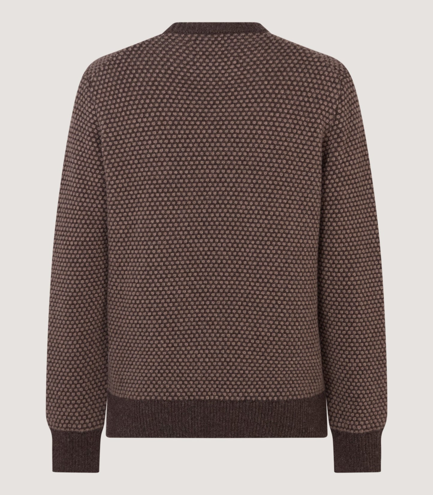 Men's Hamilton Bicolour Round Neck Sweater in Walnut
