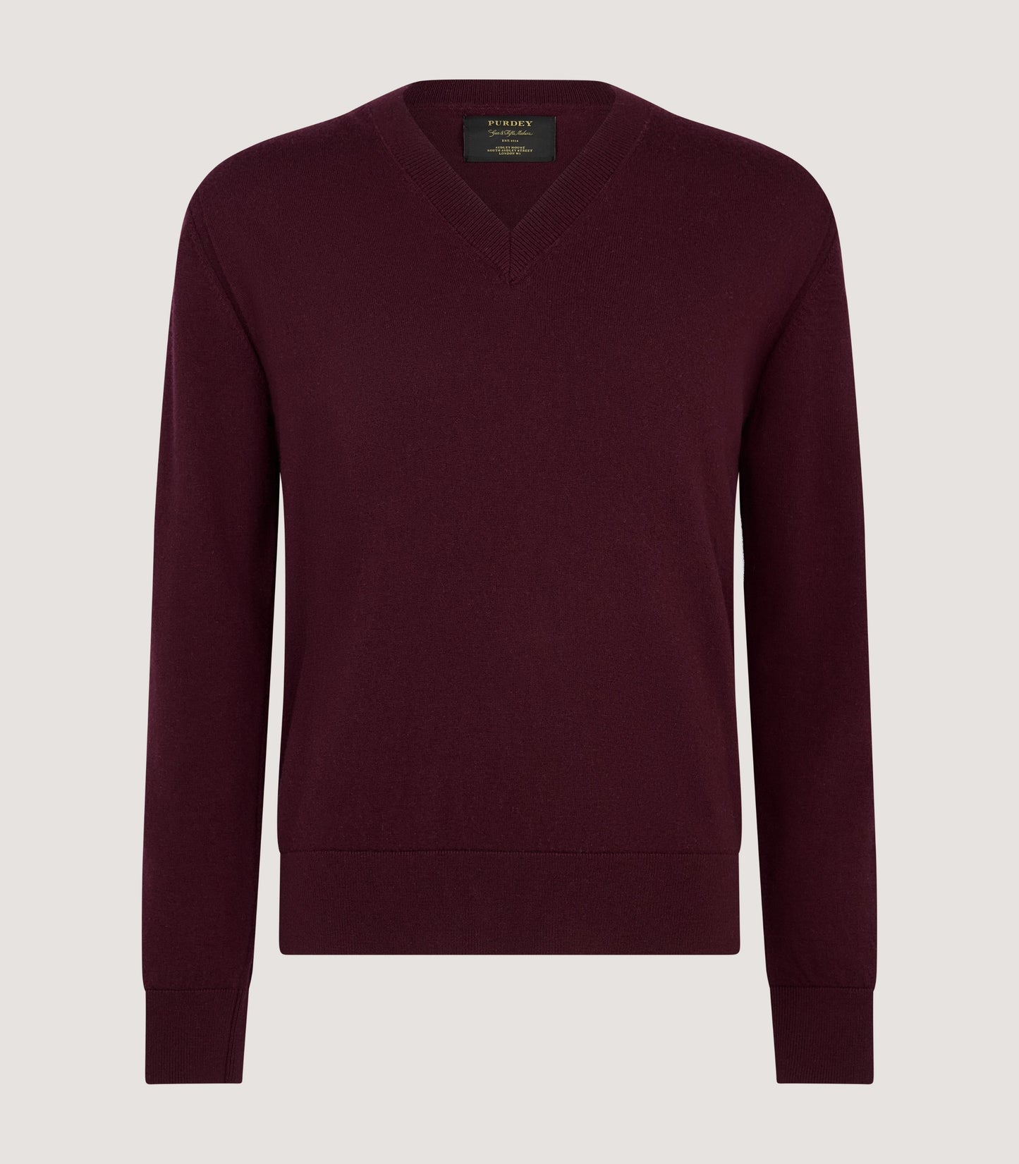 Men's Ensay British Outdoor V-Neck Jumper in Audley Red