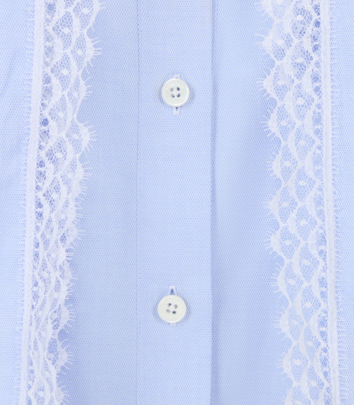 Women's Lace Stand Collar Shirt in Sky Blue