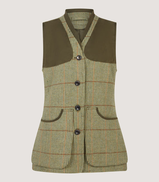 Women's Tweed Shooting Vest in Russel Check