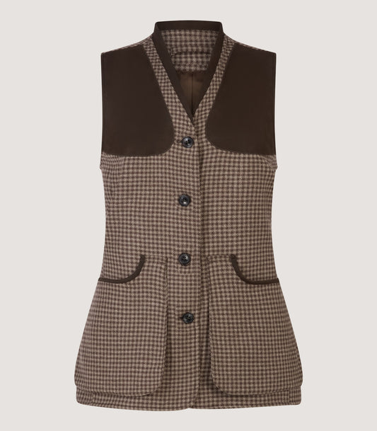 Women's Cashmere Tweed Shooting Vest in Torridon Check