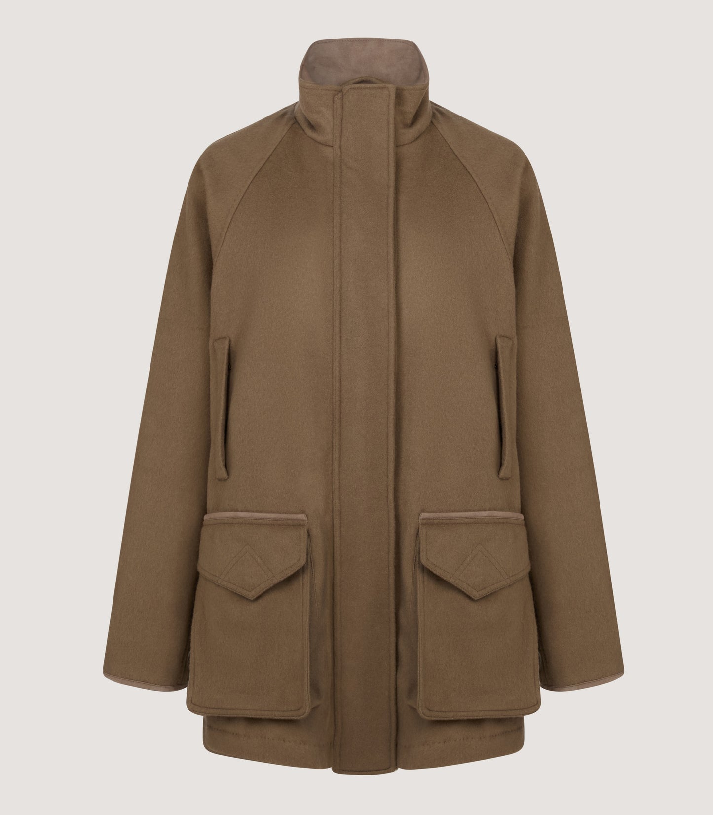 Women's Cashmere Mix Raglan Field Coat in Otter