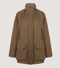 Women's Cashmere Mix Raglan Field Coat in Otter