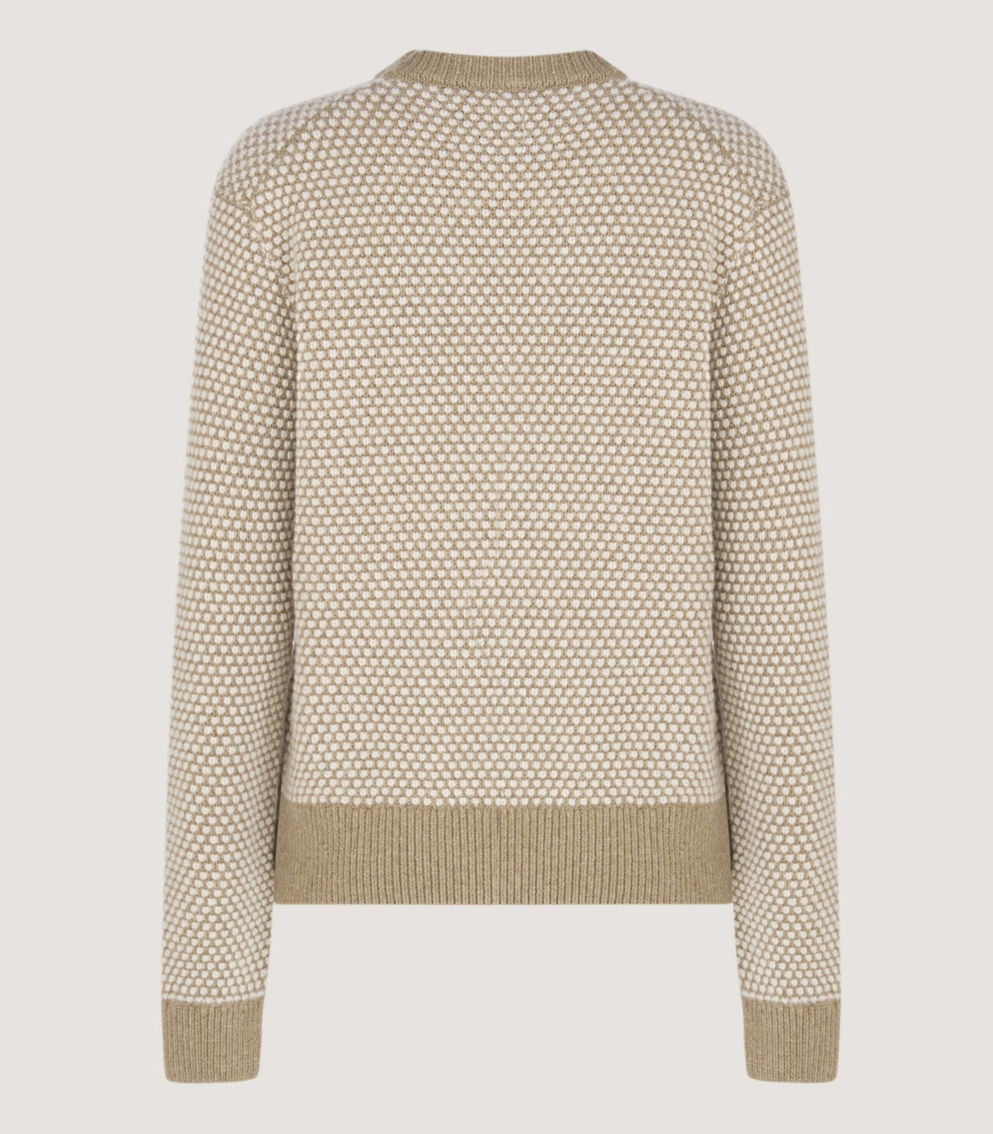 Women's Everly Bicolour Round Neck Sweater in Camel