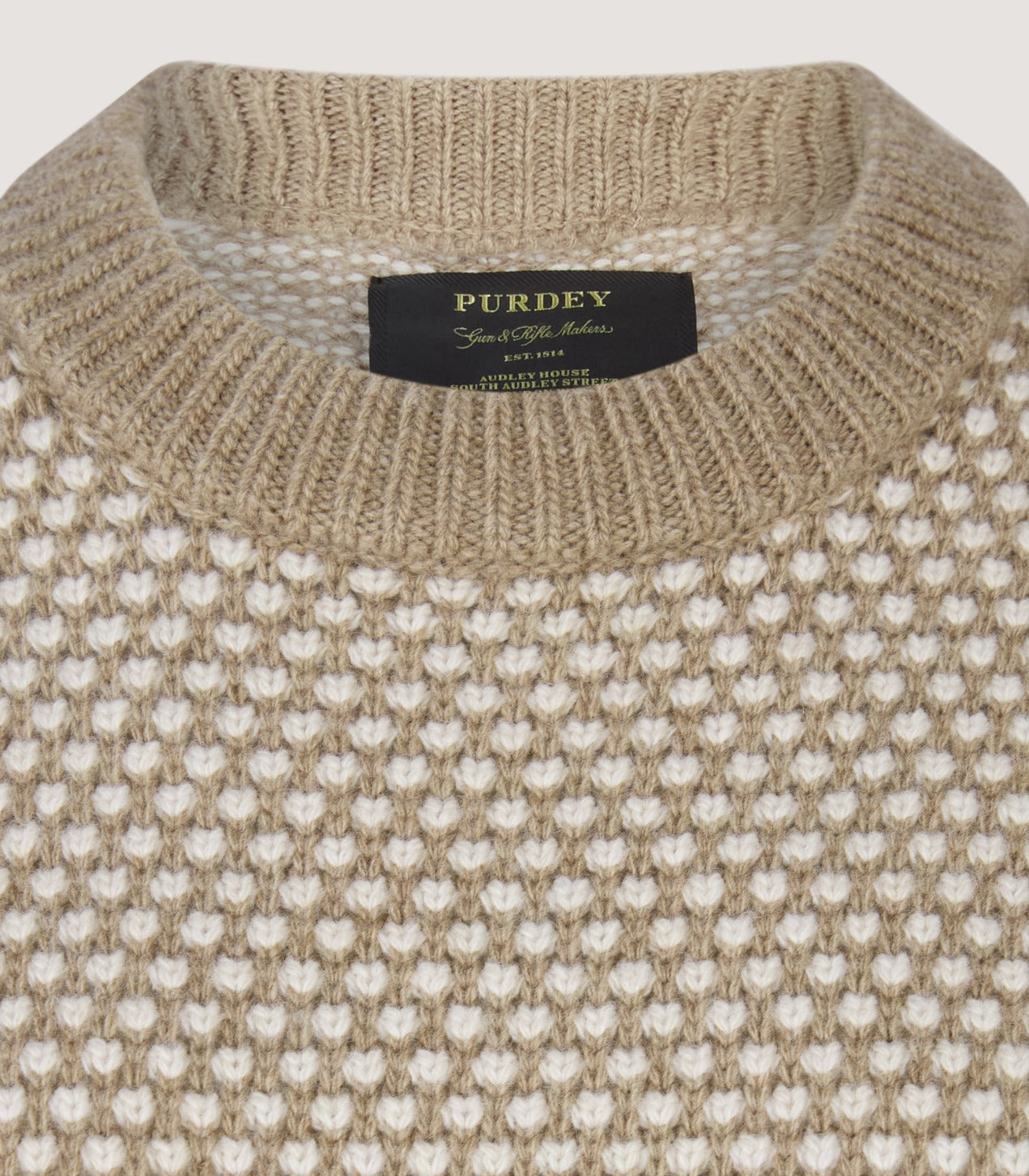 Women's Everly Bicolour Round Neck Sweater in Camel