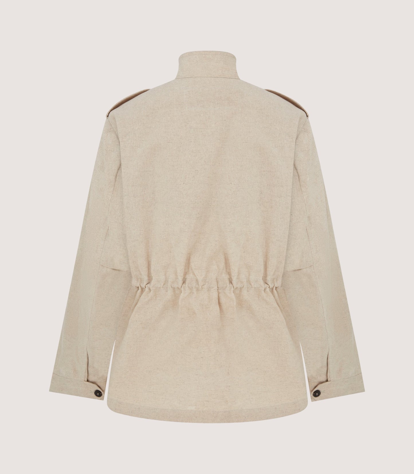 Women's Cotton Linen Field Jacket in Pale Stone