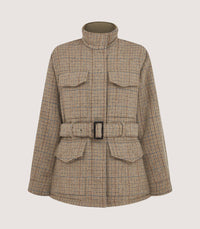 Women's Tweed Belted Jacket in Maree