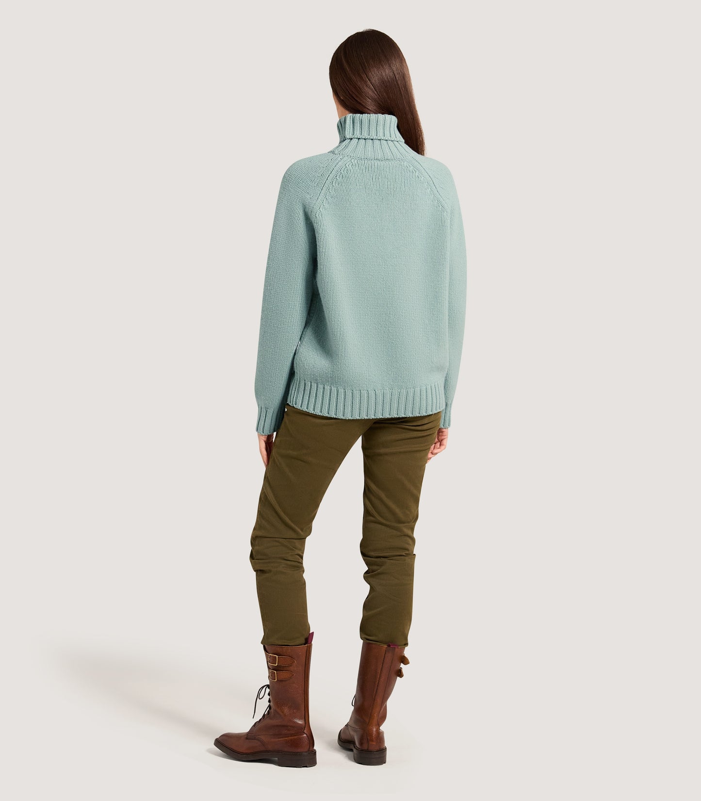 Women's Montague Roll Neck Sweater in Sage