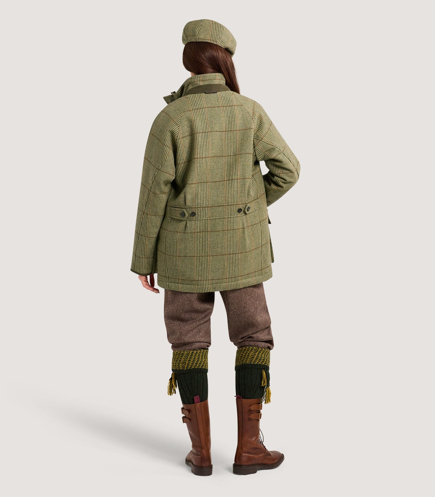 Women's Raglan Tweed Field Coat in Russel Check