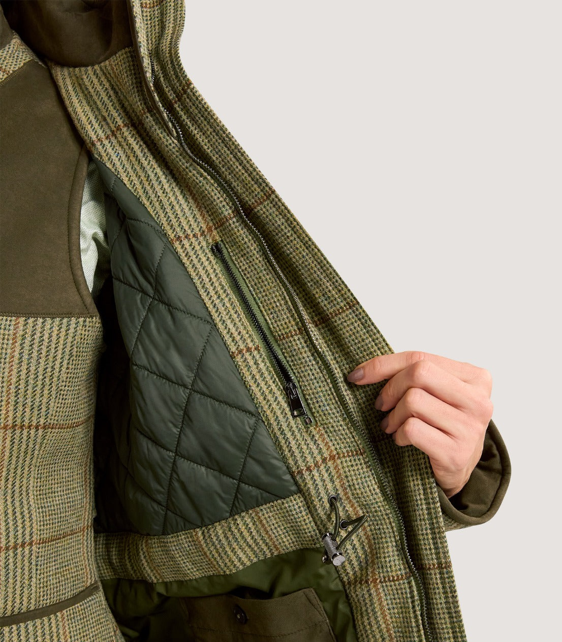 Women's Raglan Tweed Field Coat in Russel Check