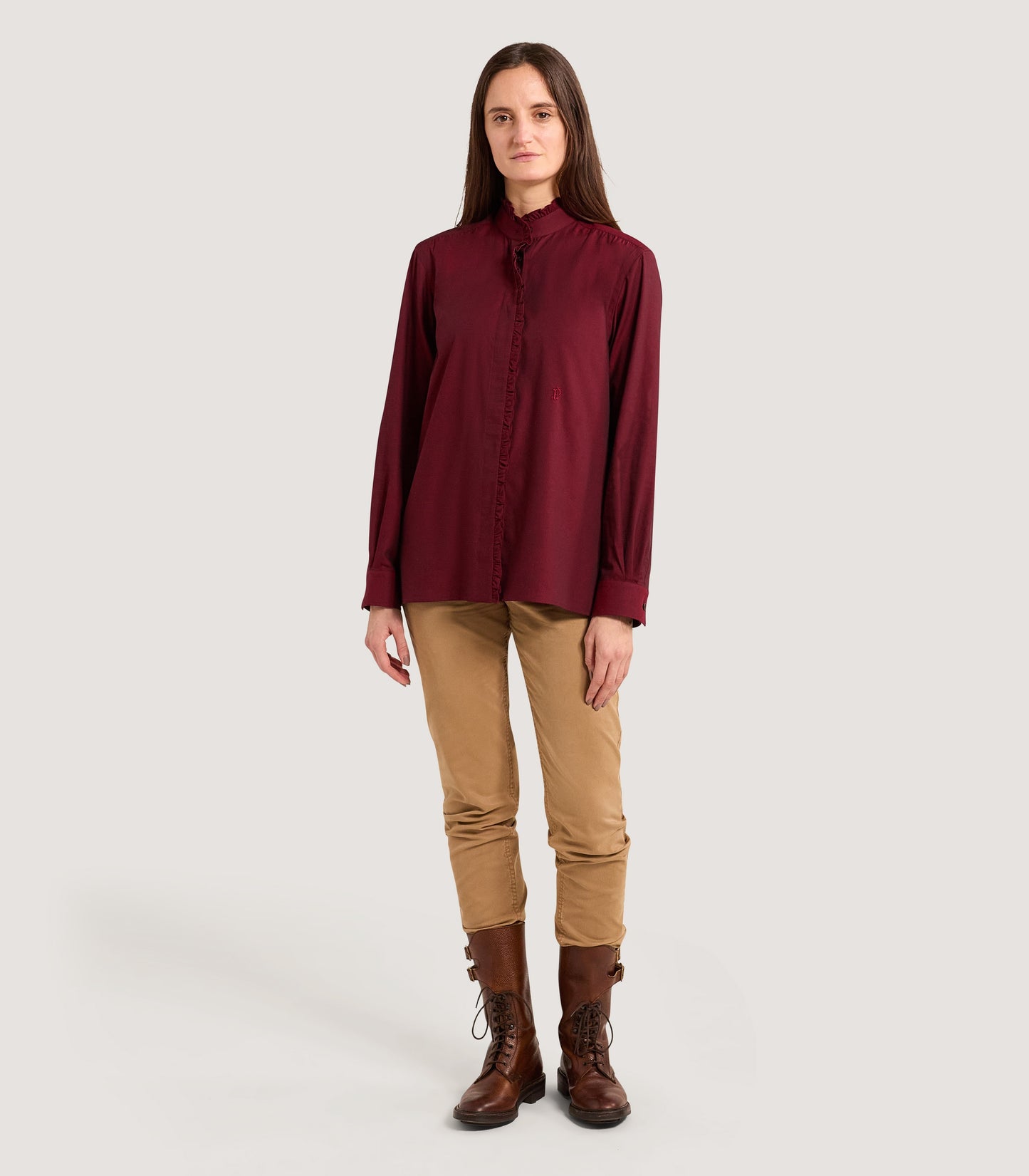 Women's Pie Crust Shirt in Audley Red