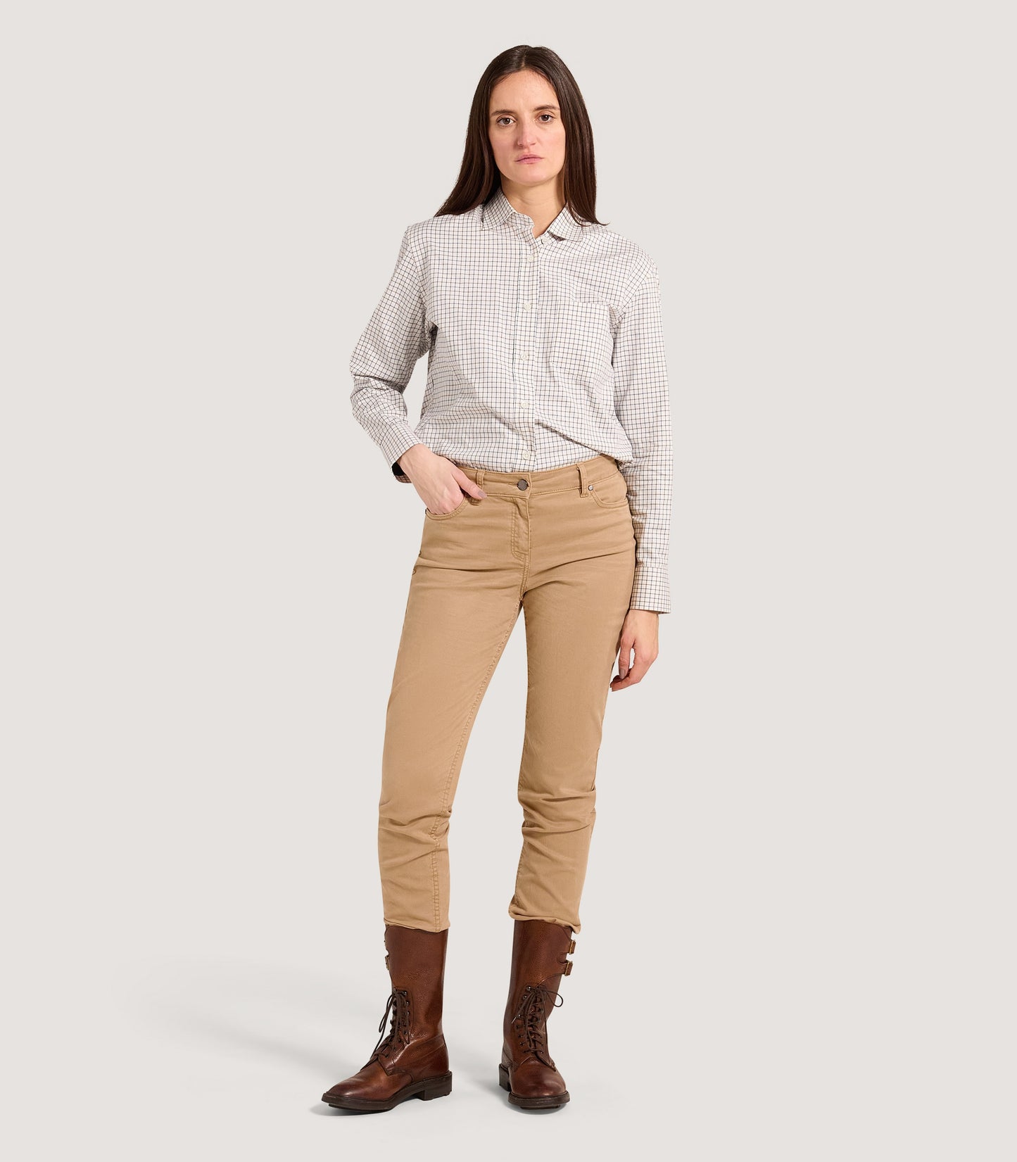 Women's Five Pocket Trousers in Khaki