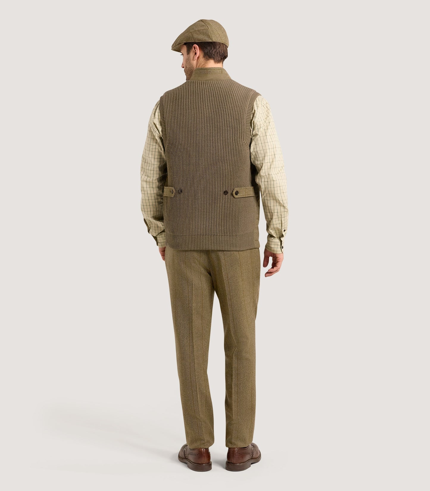 Men's Clarges Knit and Fabric Hybrid Gilet in Cairn Tweed