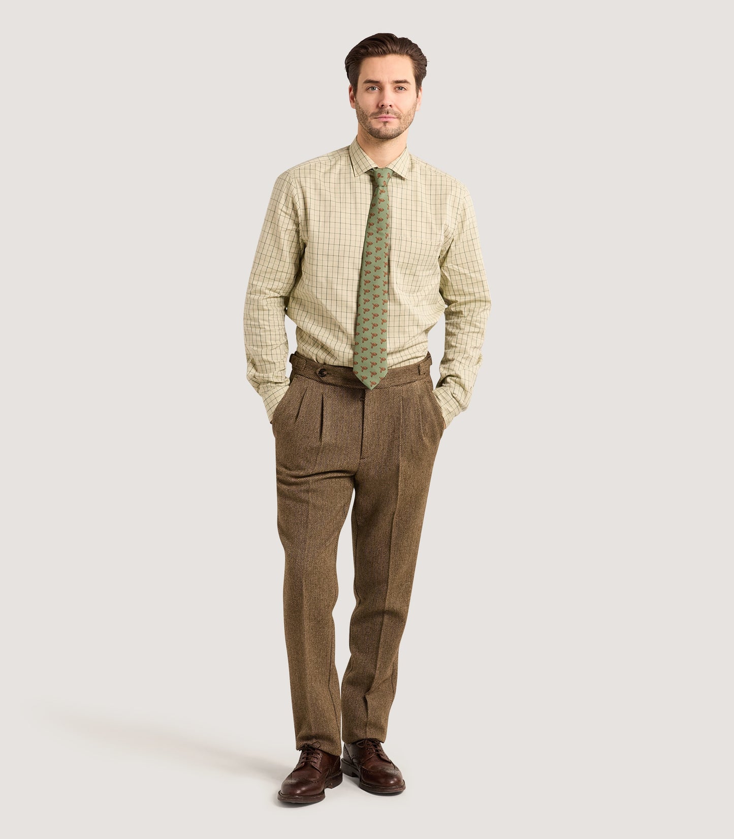 Men's Shooting Tattersall Shirt in Sage