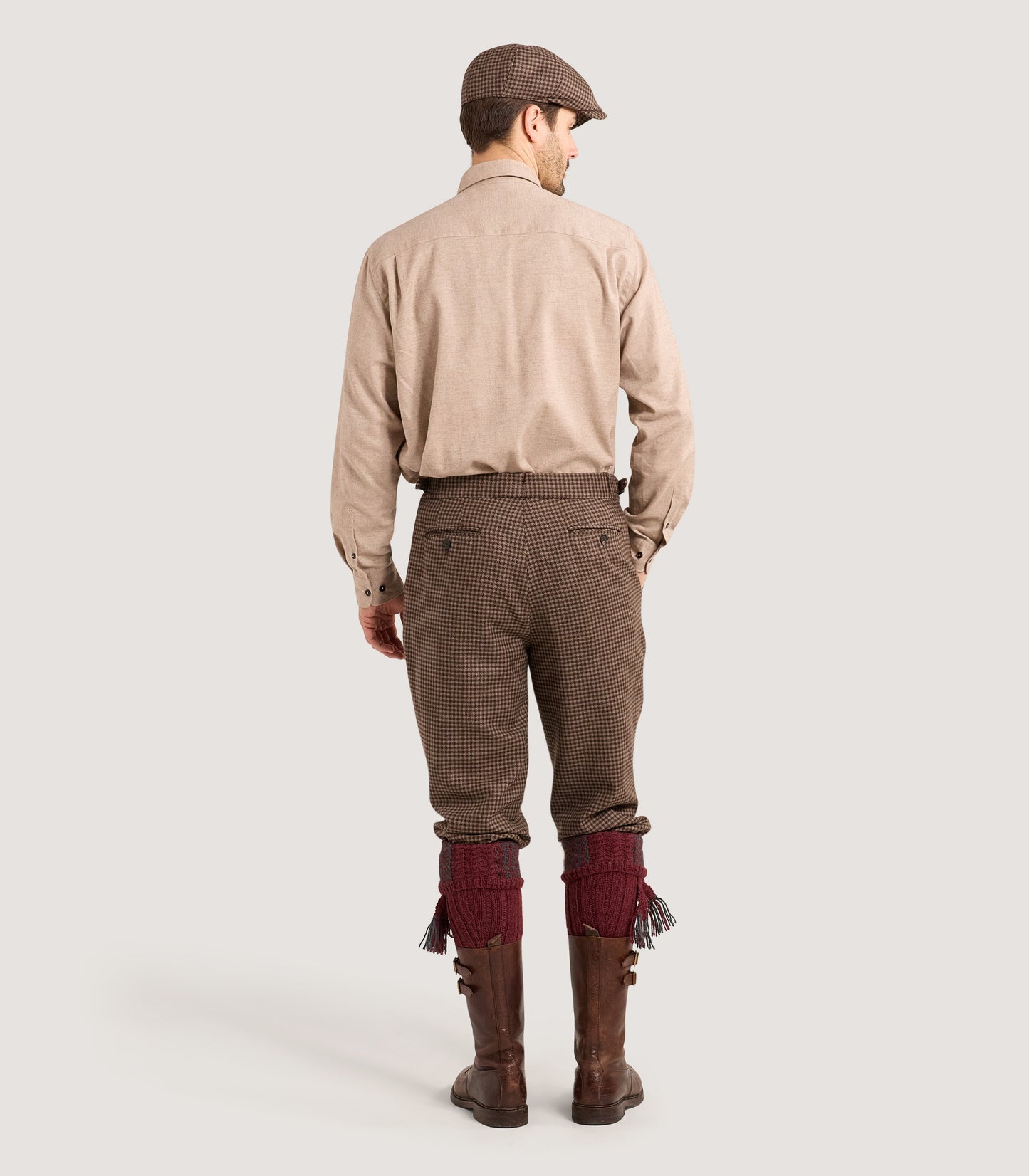 Men's Herringbone Shirt in Camel