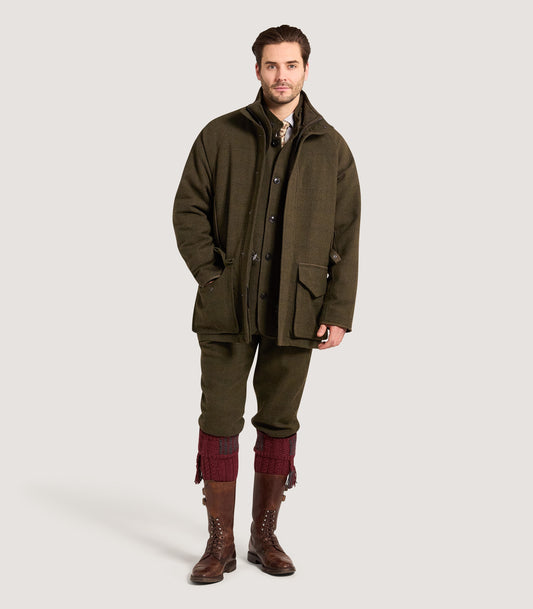 Men's Raglan Tweed Field Coat in Frederick Box Check