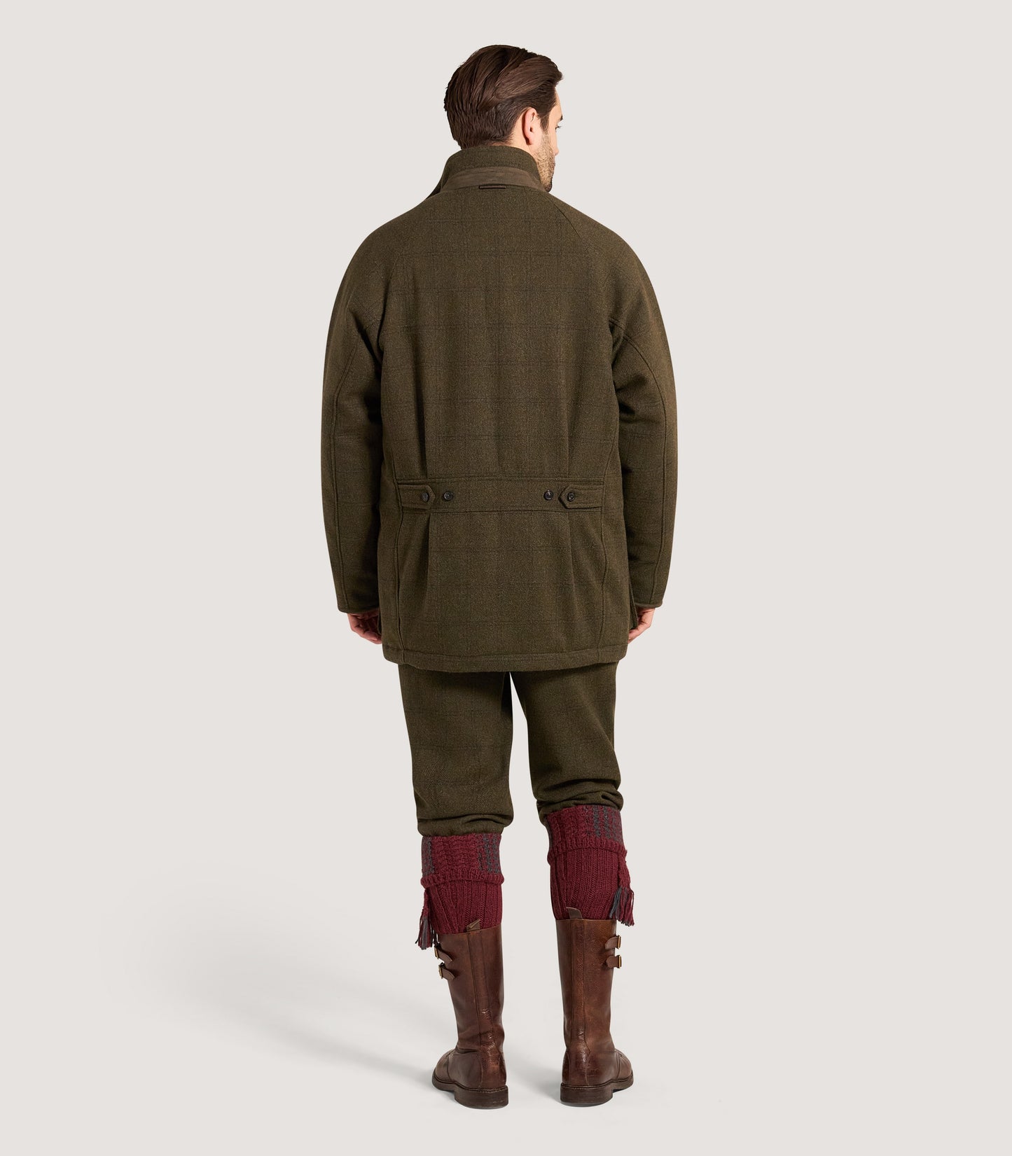 Men's Raglan Tweed Field Coat in Frederick Box Check