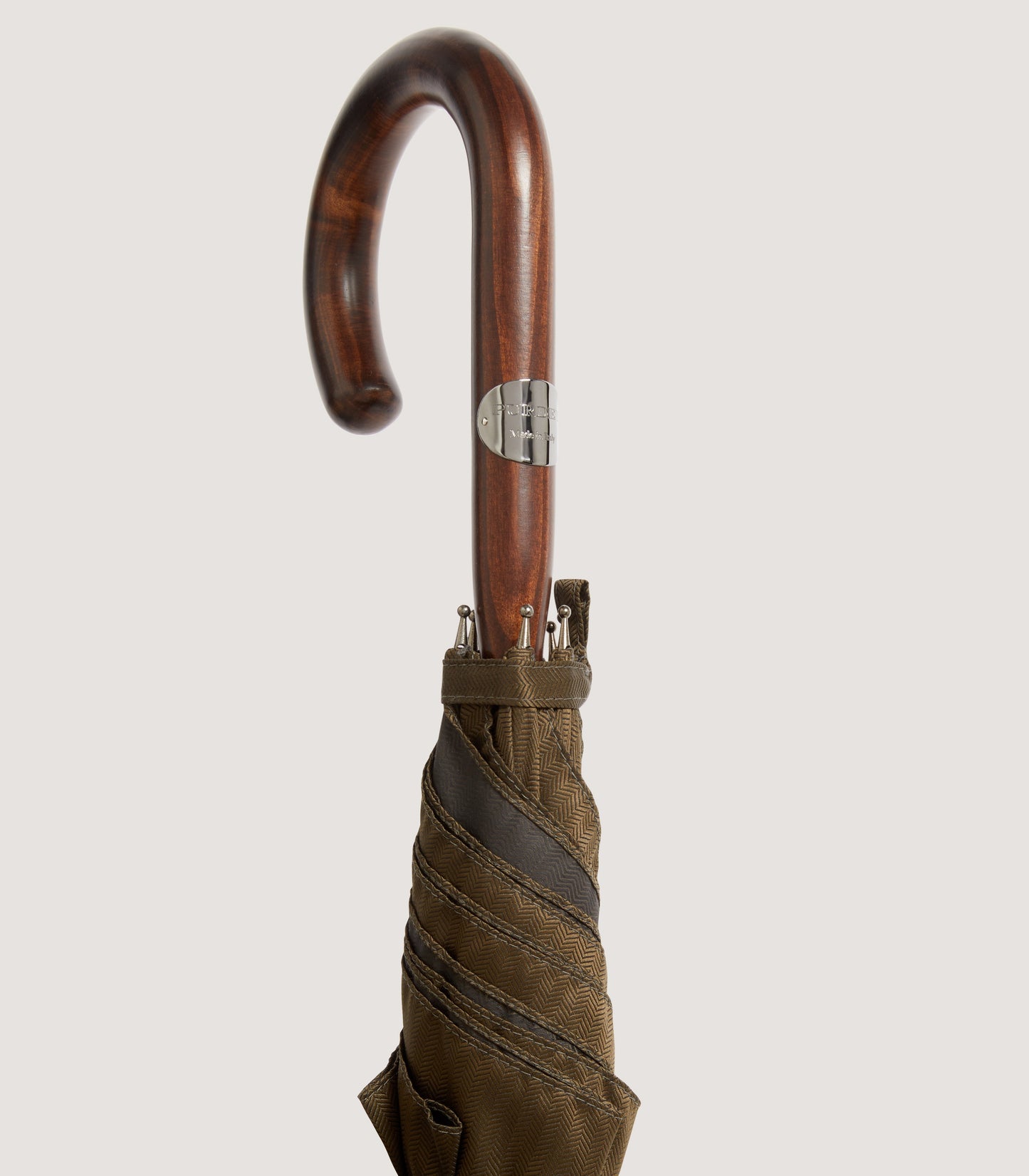 Solid Maple Herringbone Umbrella in Loden