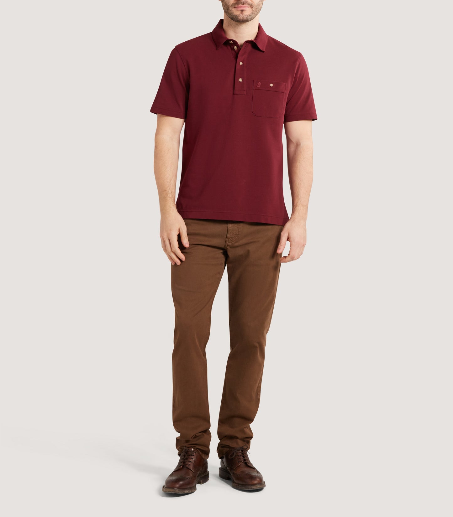 Men's Short Sleeve Polo Shirt in Audley Red