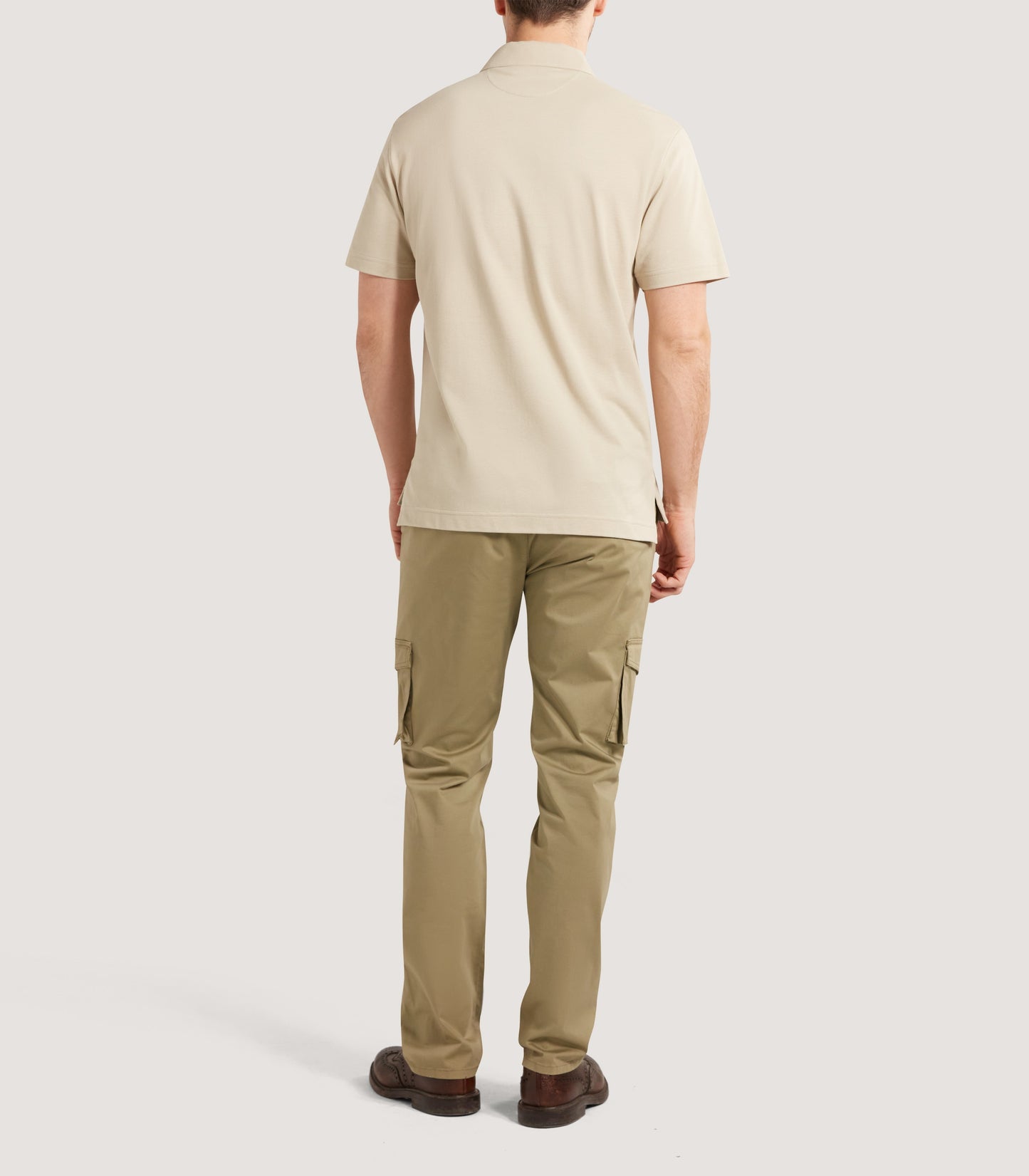 Men's Short Sleeve Polo Shirt in Stone