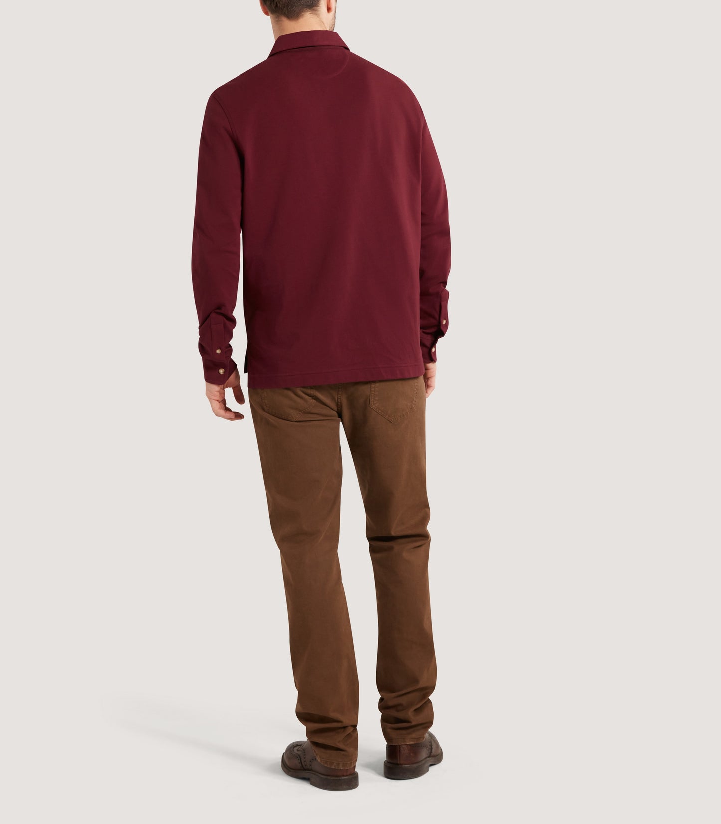 Men's Long Sleeve Polo Shirt in Audley Red