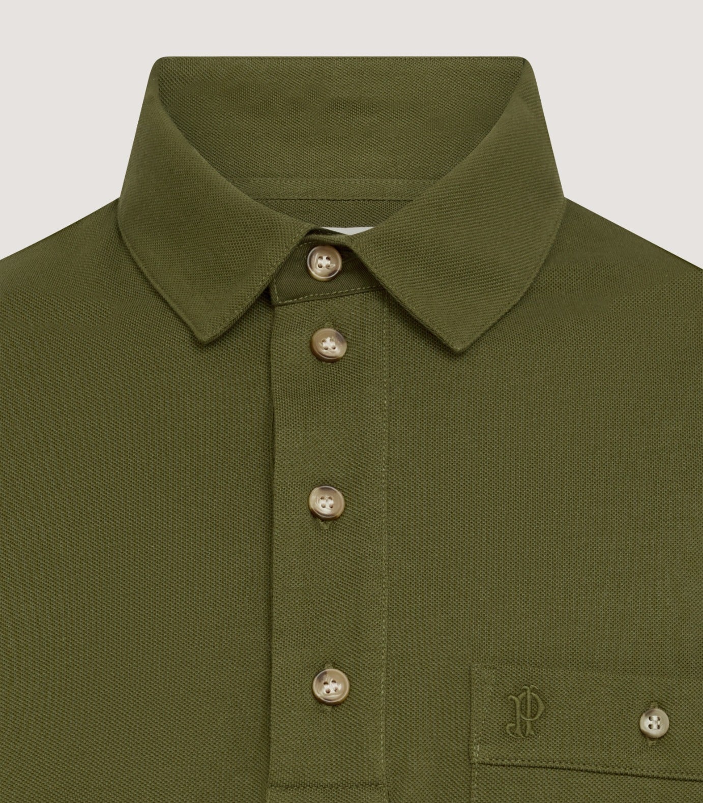 Men's Long Sleeve Polo Shirt in Loden