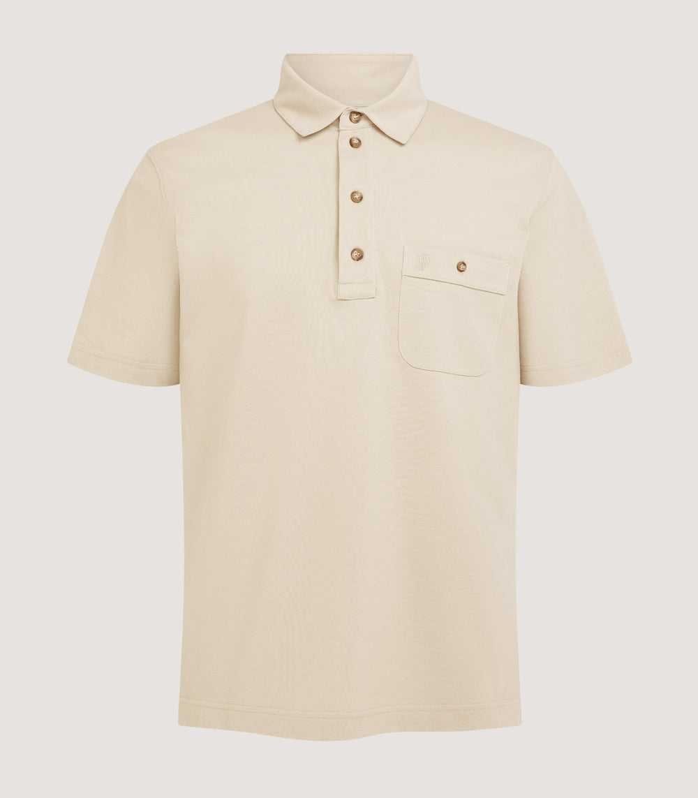 Men's Short Sleeve Polo Shirt in Stone