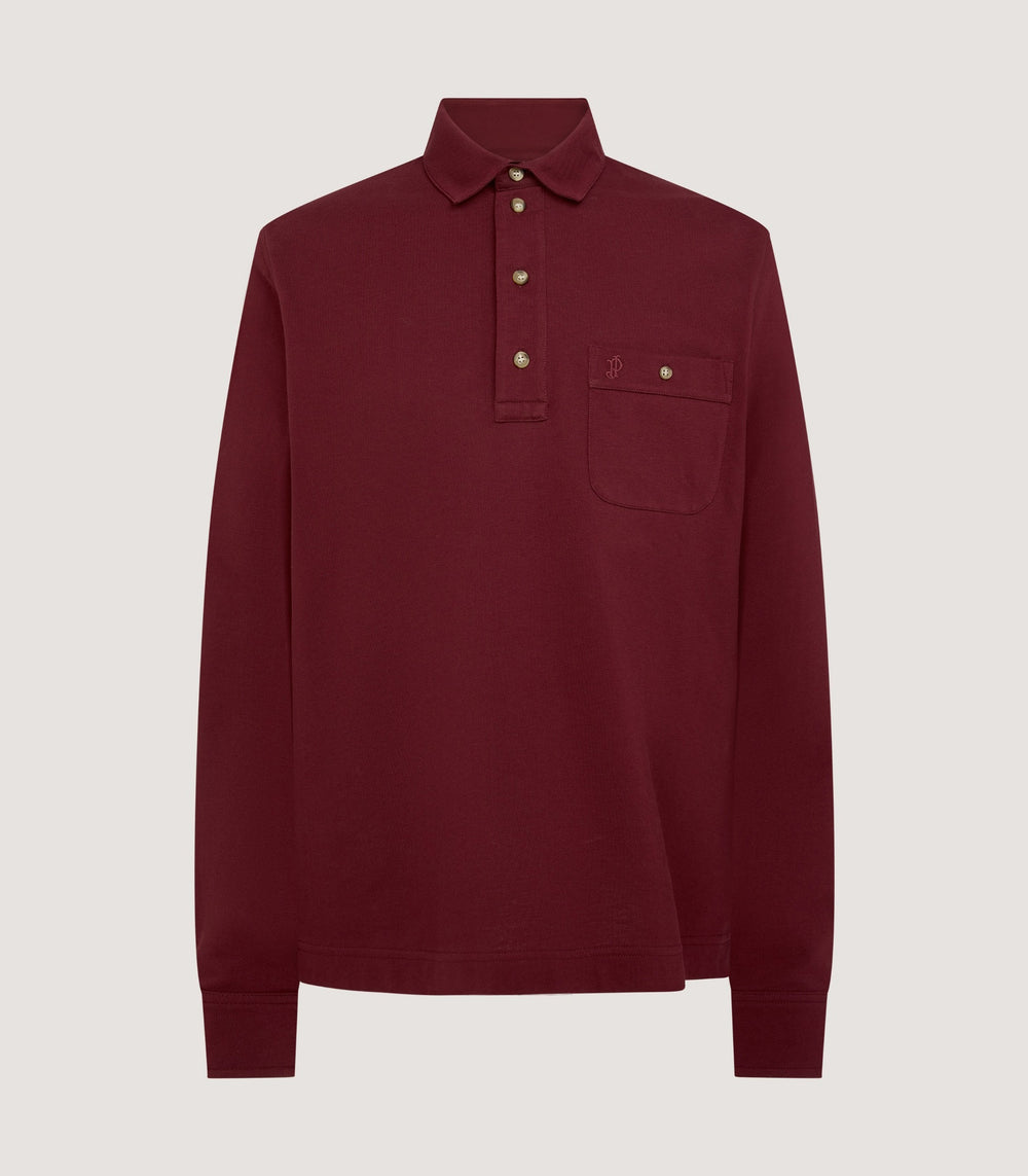 Men's Long Sleeve Polo Shirt in Audley Red