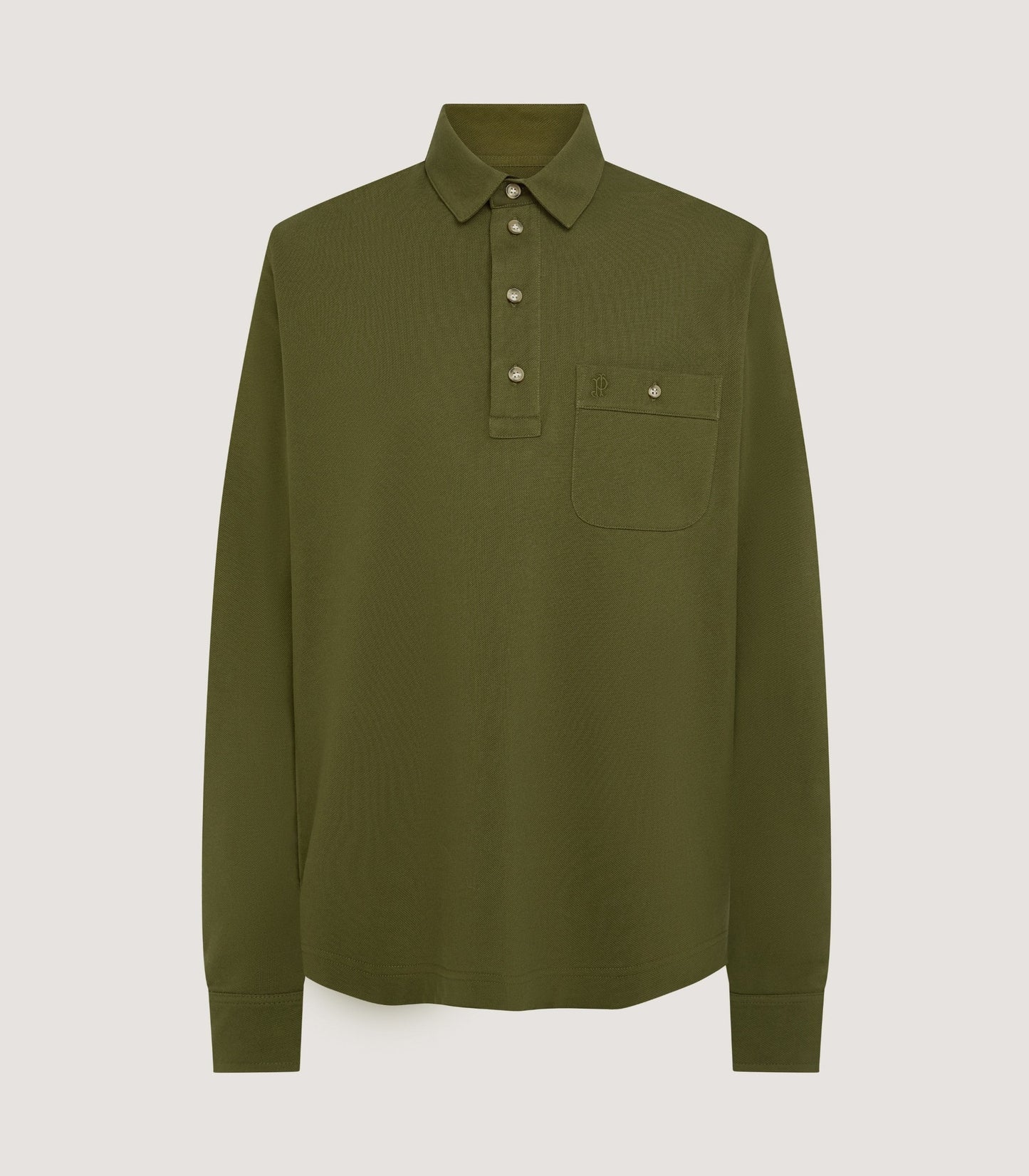 Men's Long Sleeve Polo Shirt in Loden
