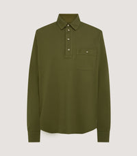 Men's Long Sleeve Polo Shirt in Loden