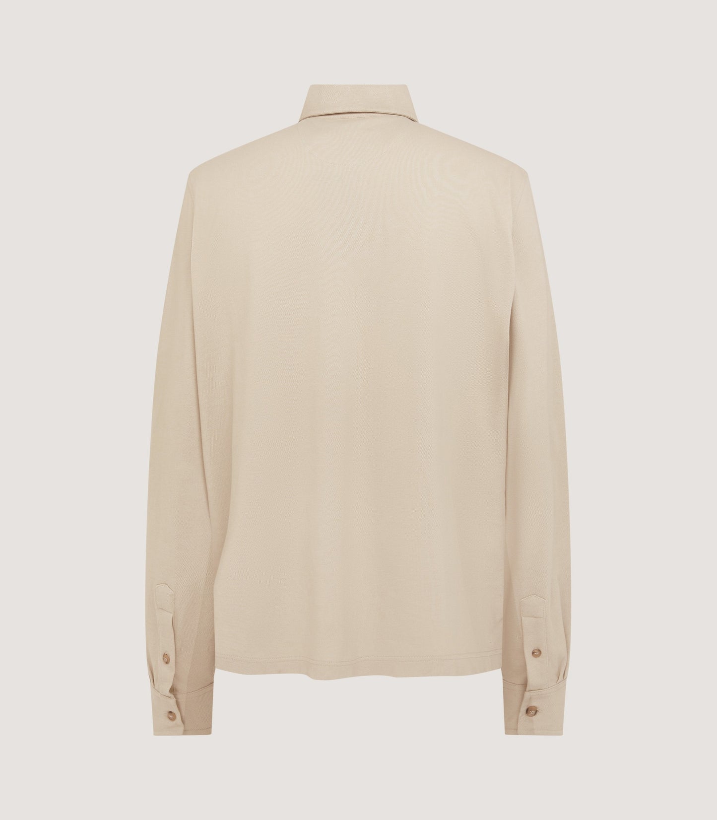 Men's Long Sleeve Polo in Stone