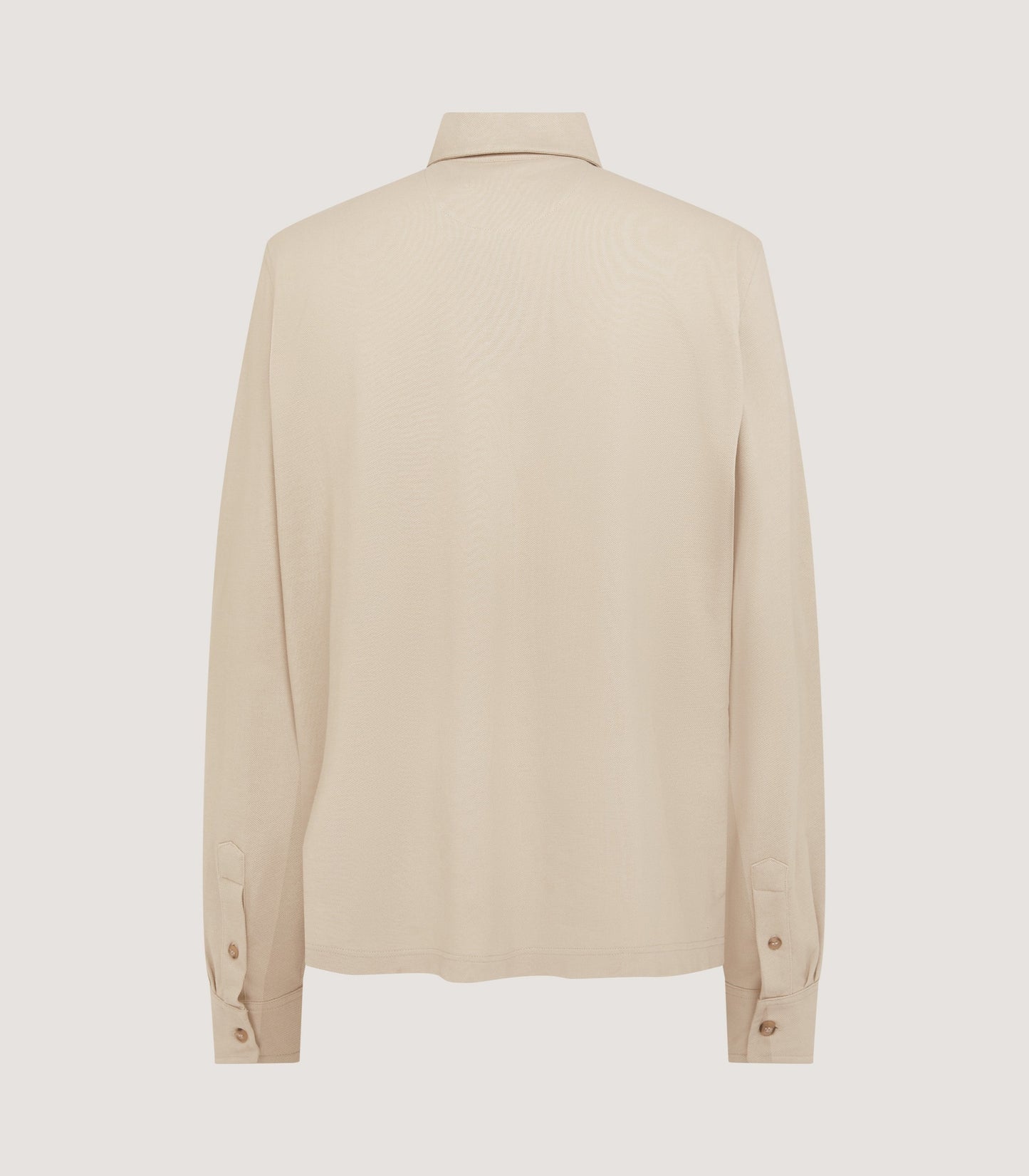 Men's Long Sleeve Polo in Stone