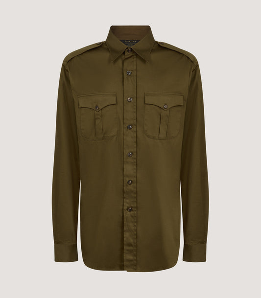Men's Cotton Khartoum Shirt in Loden
