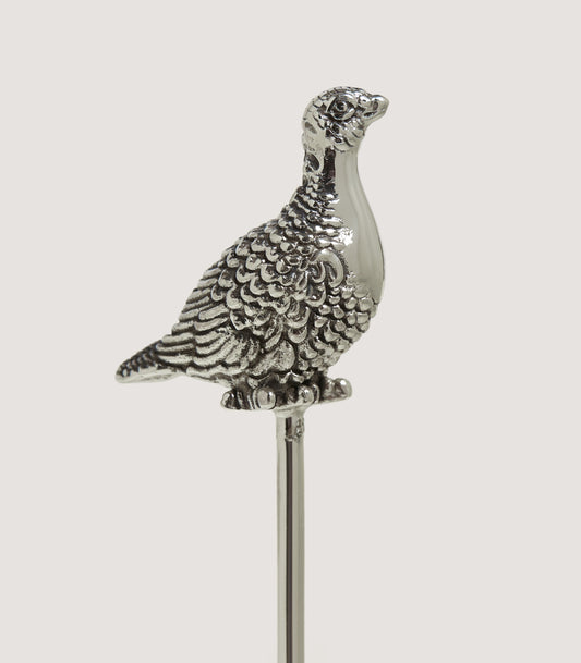 Grouse Cocktail Stick in Sterling Silver