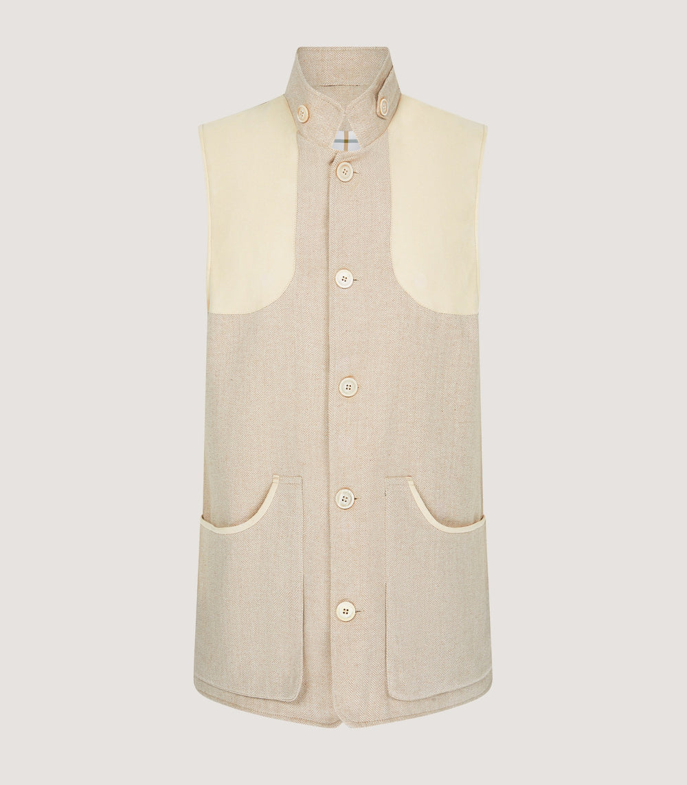 Men's Kalahari High Collar Vest in Stone