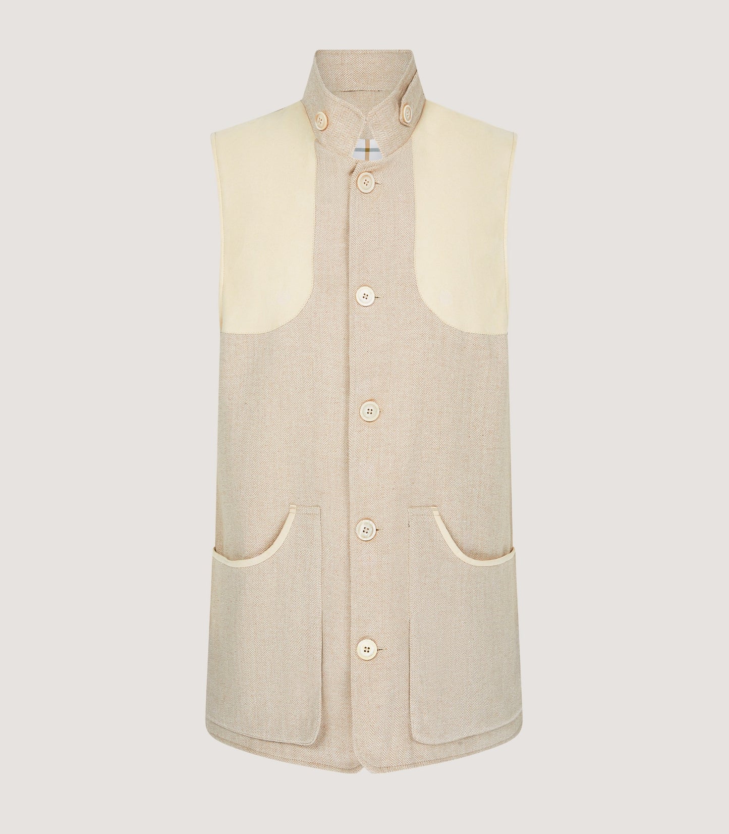 Men's Kalahari High Collar Vest in Stone