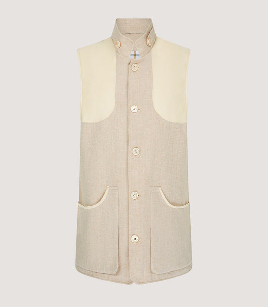 Men's Kalahari High Collar Vest in Stone