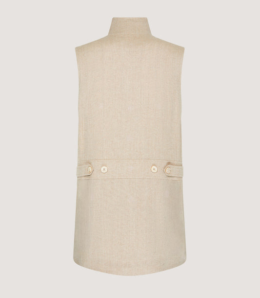 Men's Kalahari High Collar Vest in Stone