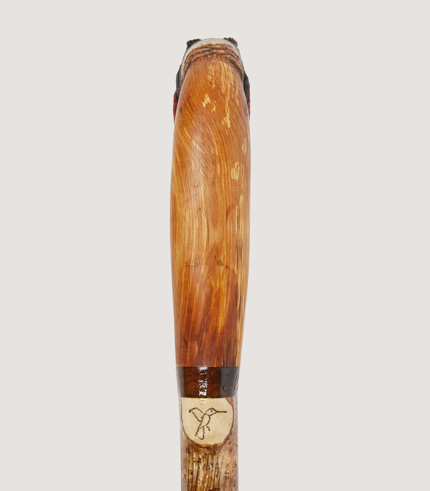 Hand Carved Cock Pheasant Head Walking Stick