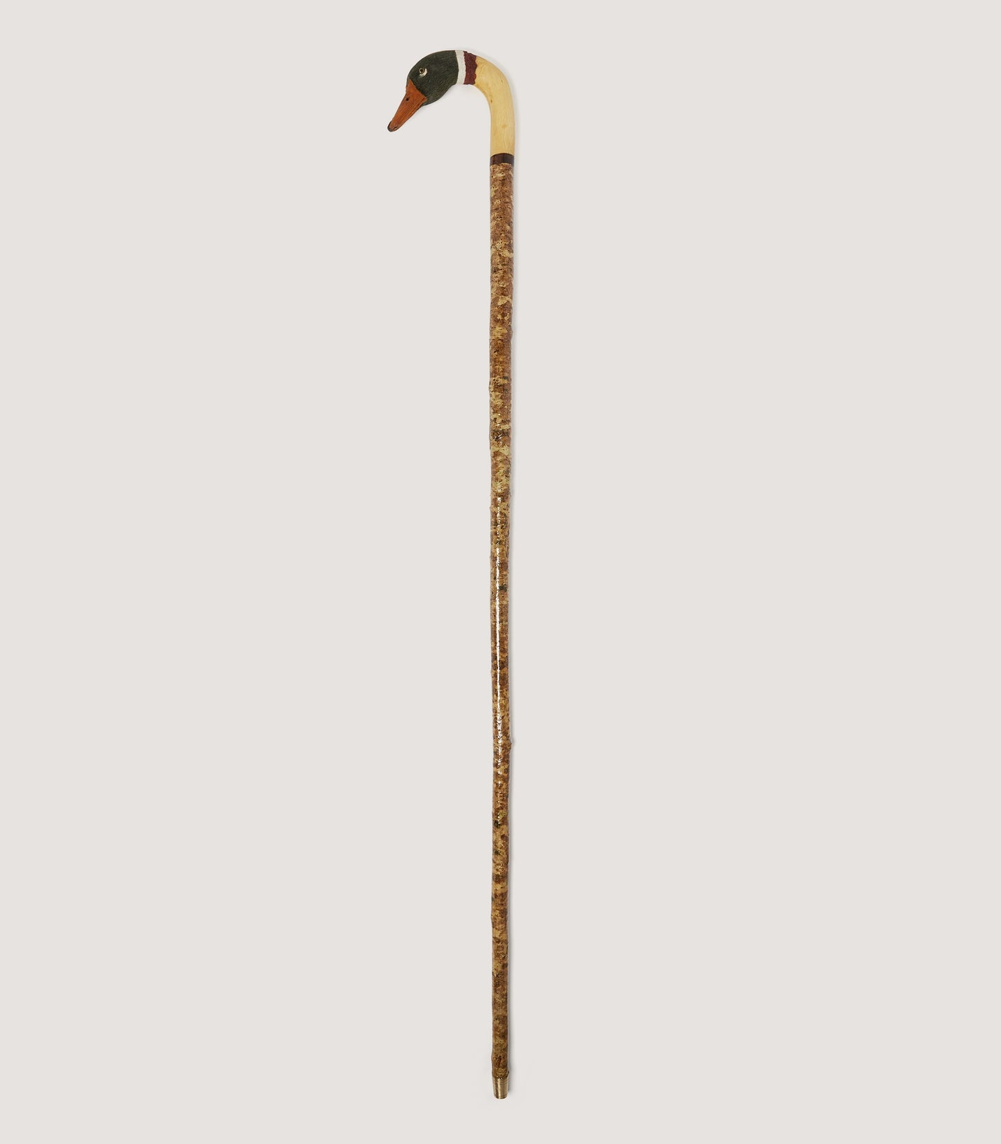 Hand Carved Mallard Drake Head Stick