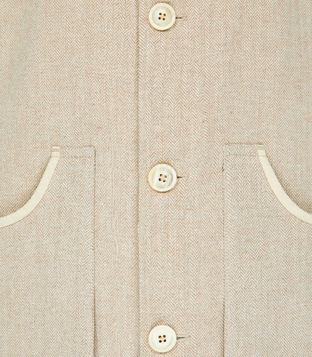 Men's Kalahari High Collar Vest in Stone